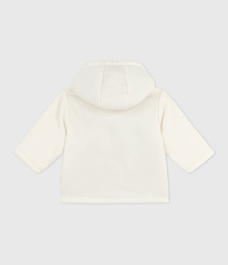 Babies' Padded Jacket in Embroidered Velour With a Pinstriped Lining