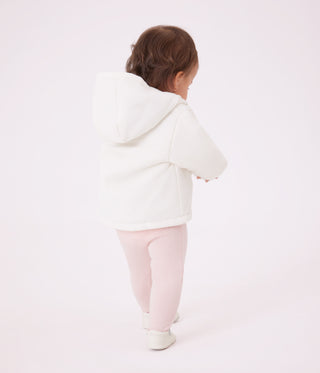 Babies' Padded Jacket in Embroidered Velour With a Pinstriped Lining
