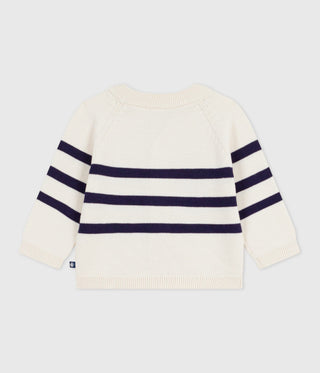 Babies' Stripy Cotton Cardigan