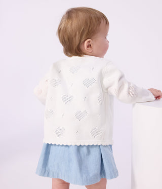 Babies' Cotton Cardigan with A Heart Pattern