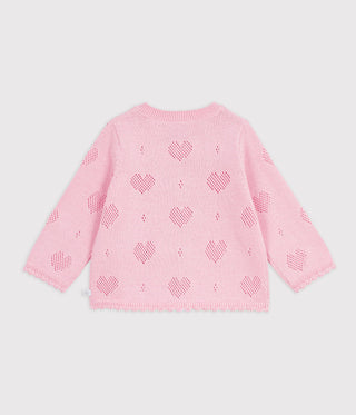 Babies' Cotton Cardigan with A Heart Pattern