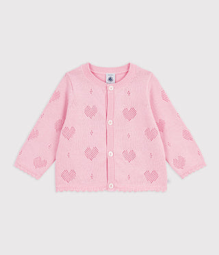 Babies' Cotton Cardigan with A Heart Pattern