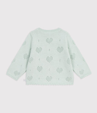 Babies' Cotton Cardigan with A Heart Pattern