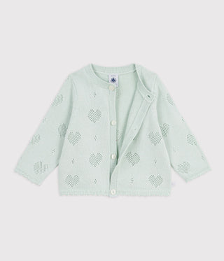Babies' Cotton Cardigan with A Heart Pattern