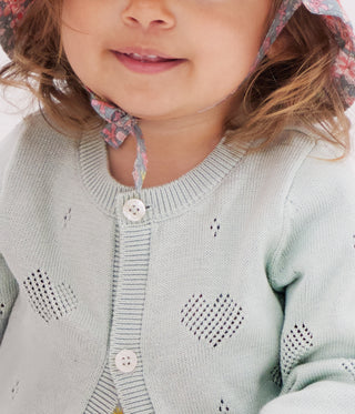 Babies' Cotton Cardigan with A Heart Pattern