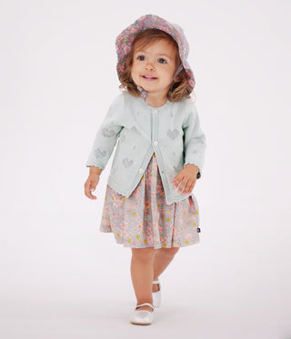 Babies' Cotton Cardigan with A Heart Pattern