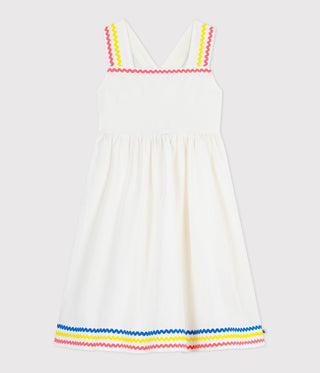 Girls' Long Cotton Dress with Straps