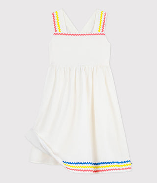 Girls' Long Cotton Dress with Straps