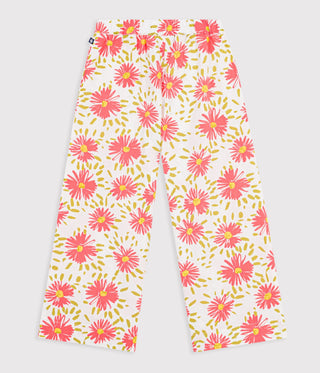Girls' Floral Cotton Trousers