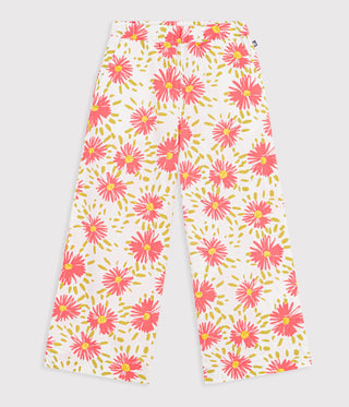 Girls' Floral Cotton Trousers