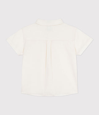Boy's Short-Sleeved Cotton and Linen Shirt