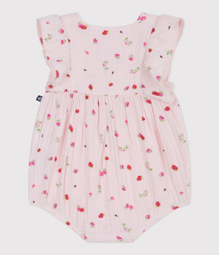Babies' Floral Print Cotton Gauze Rompers