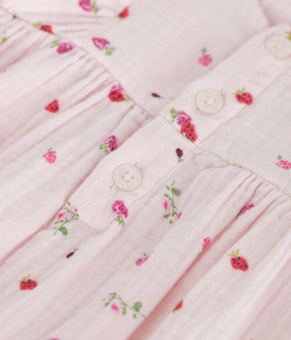 Babies' Floral Print Cotton Gauze Rompers
