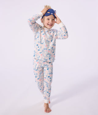 Children's Long-Sleeved Floral Print Cotton Fancy Dress Pyjamas