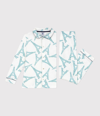 Children's Buttoned Printed Cotton Pyjamas