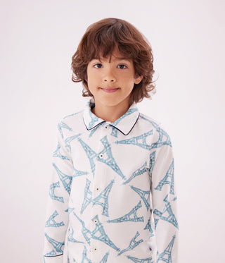 Children's Buttoned Printed Cotton Pyjamas