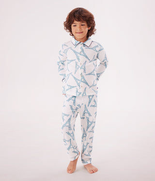 Children's Buttoned Printed Cotton Pyjamas