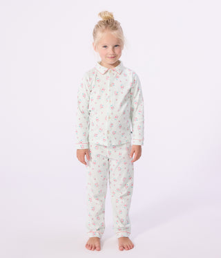 Children's Long-Sleeved Buttoned Printed Cotton Pyjamas