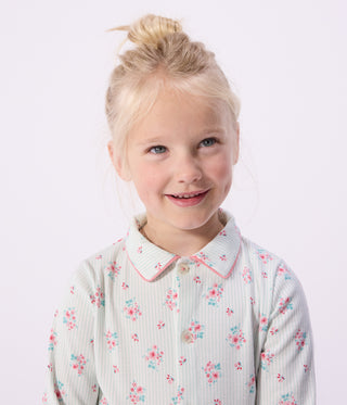 Children's Long-Sleeved Buttoned Printed Cotton Pyjamas