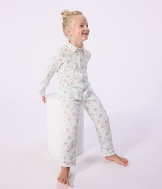 Children's Long-Sleeved Buttoned Printed Cotton Pyjamas