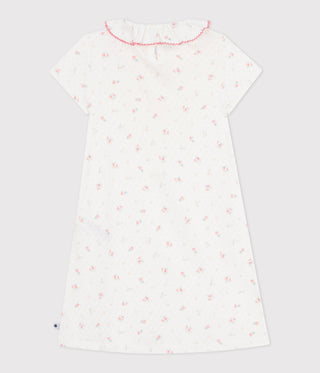 Girls' Floral Print Openwork Cotton Nightdress