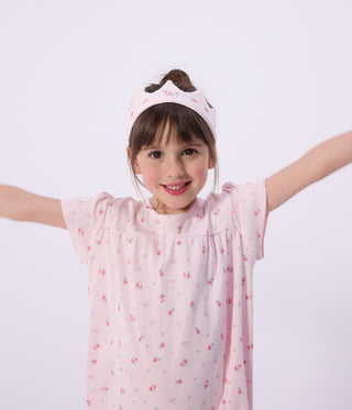Girl's Short Stripy Buttoned Cotton Pyjamas