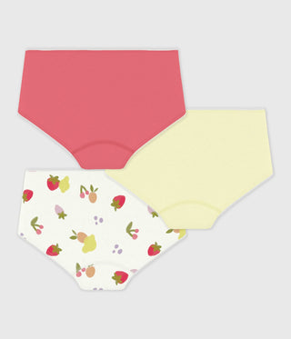 Girls' Fruit-Print Cotton Shorties - 3-Pack