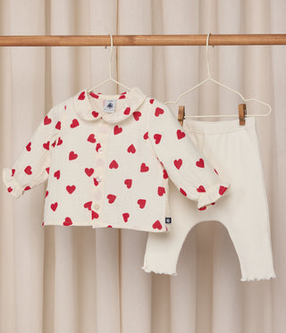 Babies' 2-Piece Long Cotton Outfit, with A Printed Blouse and Leggings