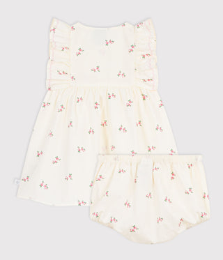 Babies' Cotton Dress with Bloomers, Printed with Flowers