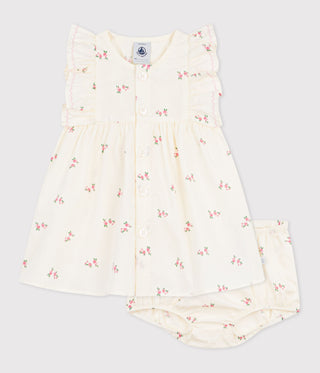 Babies' Cotton Dress with Bloomers, Printed with Flowers
