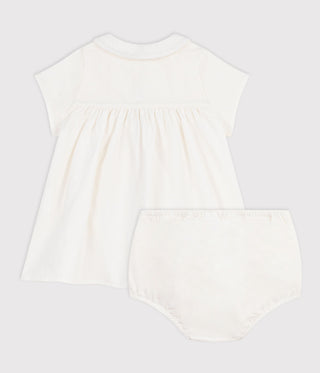 Babies' Cotton/Linen Dress with Bloomers