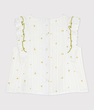 Girls' Sleeveless Floral Print Cotton Blouse