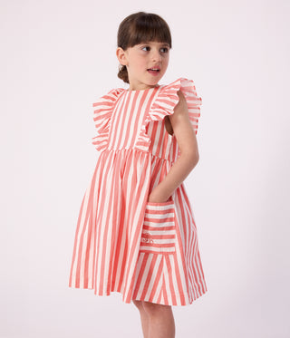 Girls' Sleeveless Stripy Cotton Dress