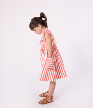 Girls' Sleeveless Stripy Cotton Dress