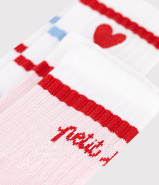Girls' Stripy Cotton Socks - 2-Pack