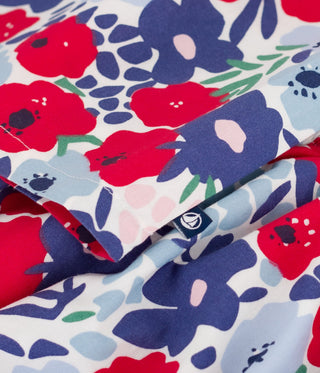 Babies' Short-Sleeved Cotton Dress and Matching Bloomers Printed with Hearts