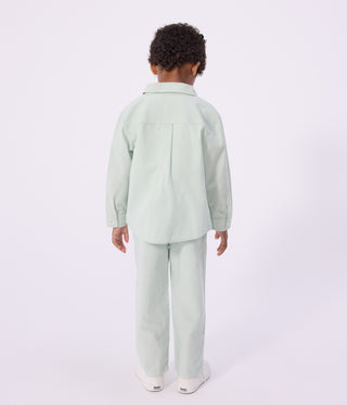 Children's Long-Sleeved Plain Cotton Shirt