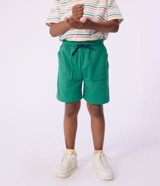 Boy's Bermuda Shorts in Plain Cotton