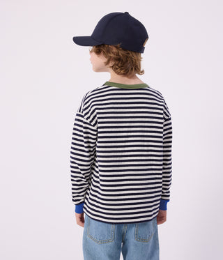 Children's Long-Sleeved Stripy Cotton T-Shirt