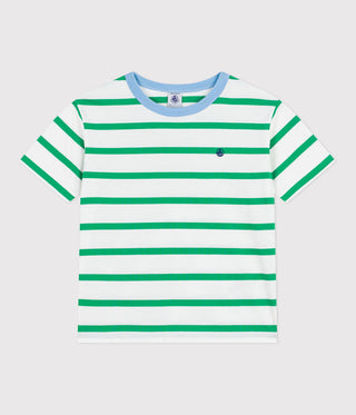Children's Short-Sleeved Stripy Cotton T-Shirt