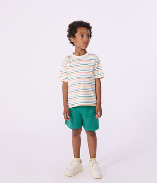 Children's Short-Sleeved Stripy Cotton T-Shirt