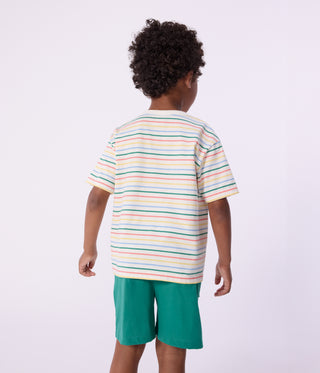 Children's Short-Sleeved Stripy Cotton T-Shirt