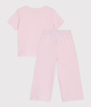 Children's Stripy Cotton Pyjamas with Short Sleeves and Wide Legs