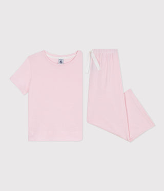Children's Stripy Cotton Pyjamas with Short Sleeves and Wide Legs