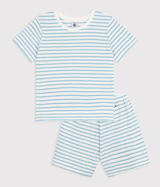 Children's Short Stripy Cotton Terry Pyjamas