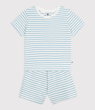 Children's Short Stripy Cotton Terry Pyjamas