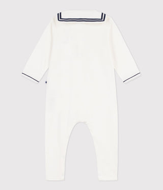 Babies' Footless Cotton Pyjama Suit with A Sailor Collar