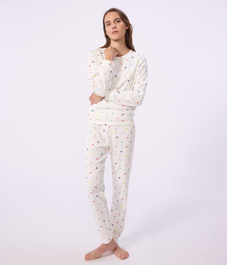 Women's Heart Print Cotton and Elastane Pyjamas
