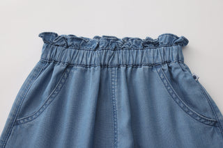 Children's Tencel Elastic Waist Denim Style Shorts