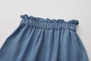 Children's Tencel Elastic Waist Denim Style Shorts